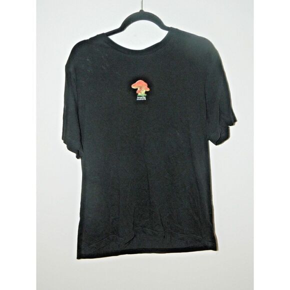 H&M T-Shirt Men's Size Large Black Red Mushroom Crewneck - Picture 4 of 8